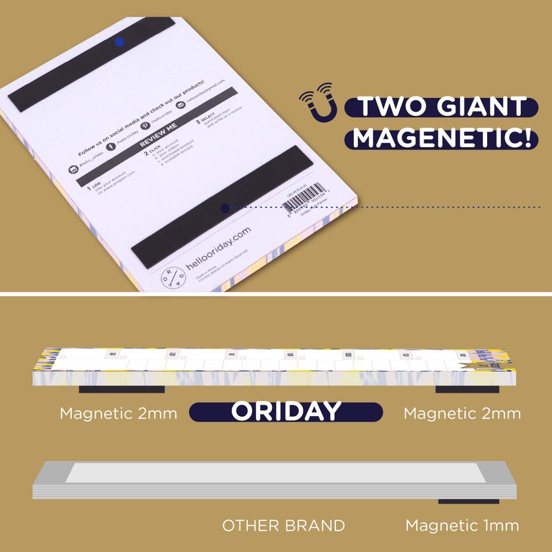 Oriday Weekly Magnetic Meal Planner Notepad with Tear Off Perforated Grocery Shopping List Menu List for Your Fridge - 52 Sheets (Navy Blue 6" x 9" Meal Planning Pad) - Image 4